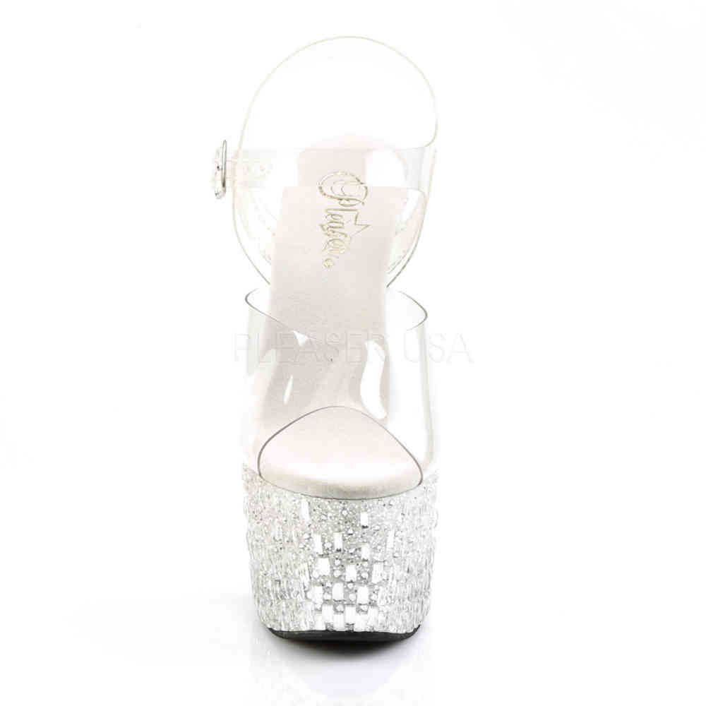 Pleaser - ADORE-708MR-5 Knöchelriemen-Sandale, Poledance Schuhe - Pole dance schuhe - Weiß
